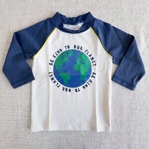 Mini Boden Be Kind to Our Planet Rash Guard Swim Shirt GUC 4/5